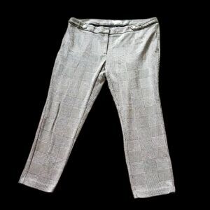 Calvin Klein Plaid  Ankle Dress Pants 16W Black and White Multi pattern